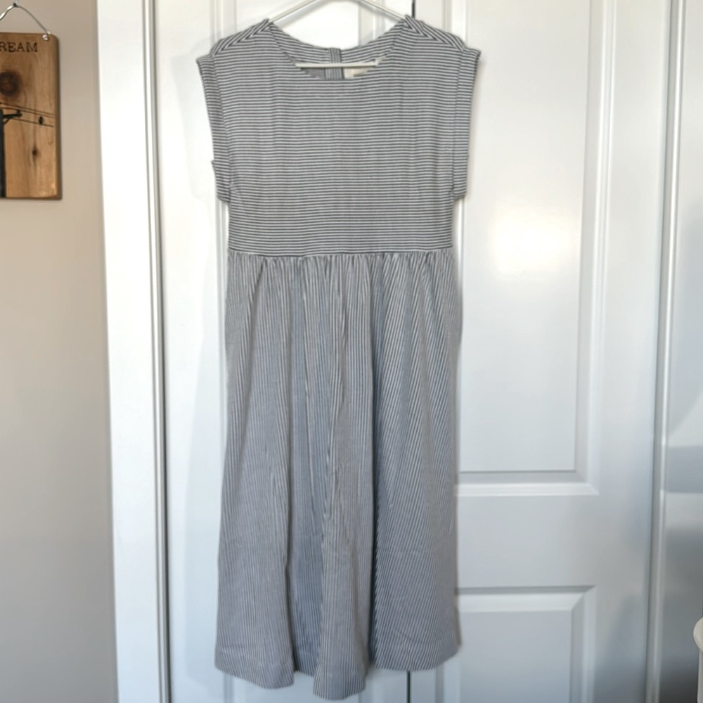 Maeve Anthropologie Striped Midi Beach Dress with Pockets!